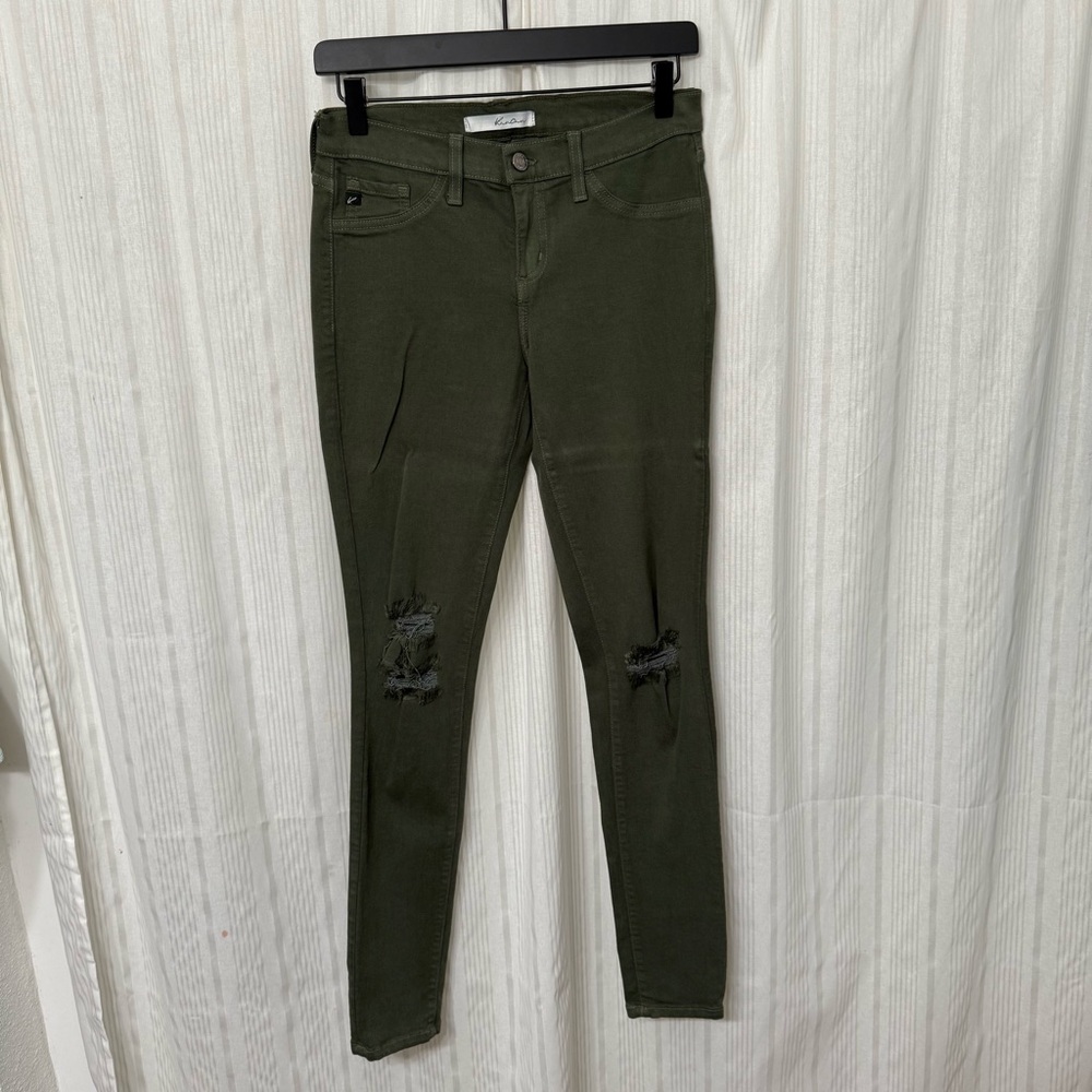 KanCan Green Skinny Jeans Distressed Style